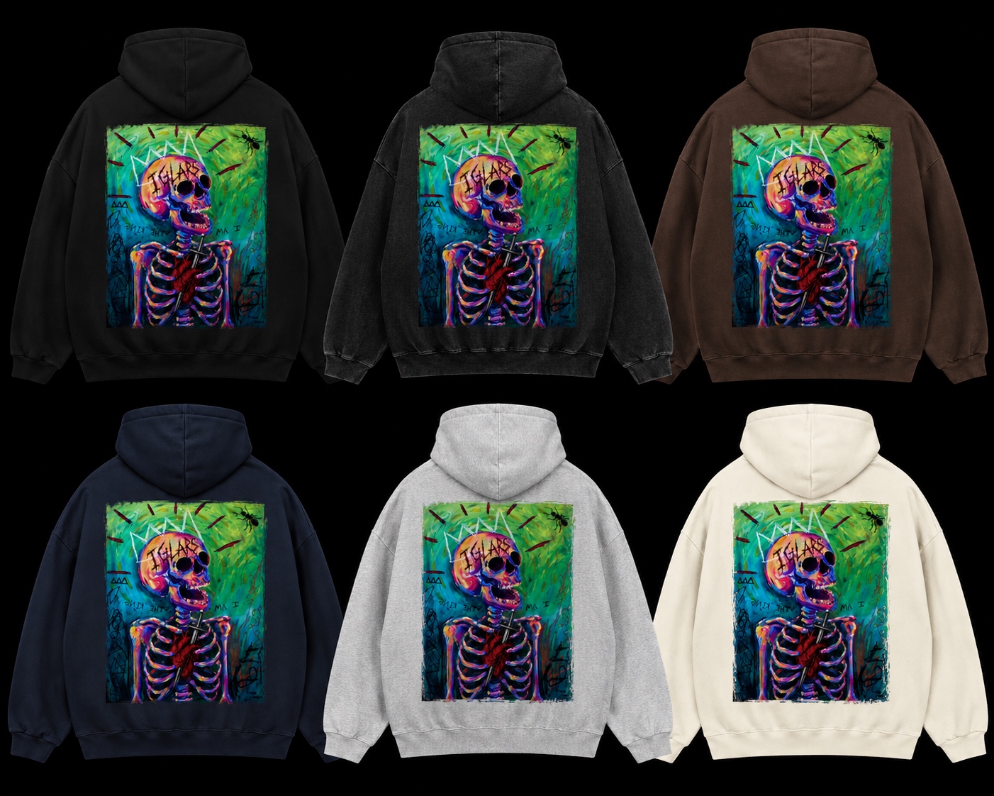 Neon skeleton hoodie